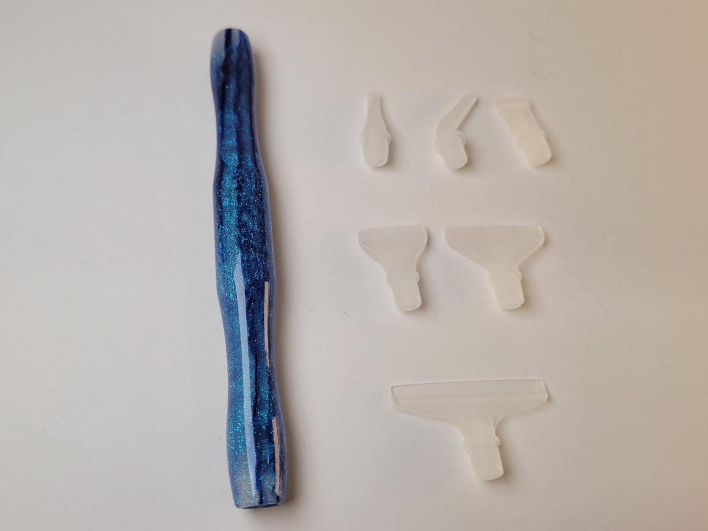 Diamond Painting Stift - Schillerndes Blau - mit Drehaufsätzen