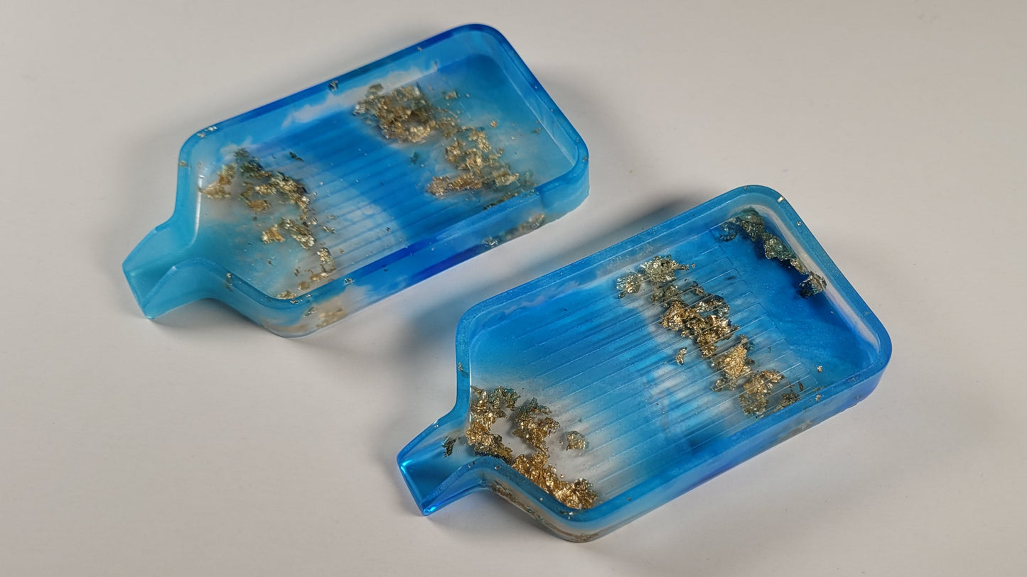 Epoxidharz Schiffchen - Golden Waves - Größe M