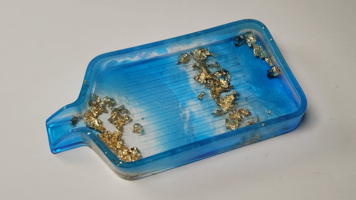 Epoxidharz Schiffchen - Golden Waves - Größe M
