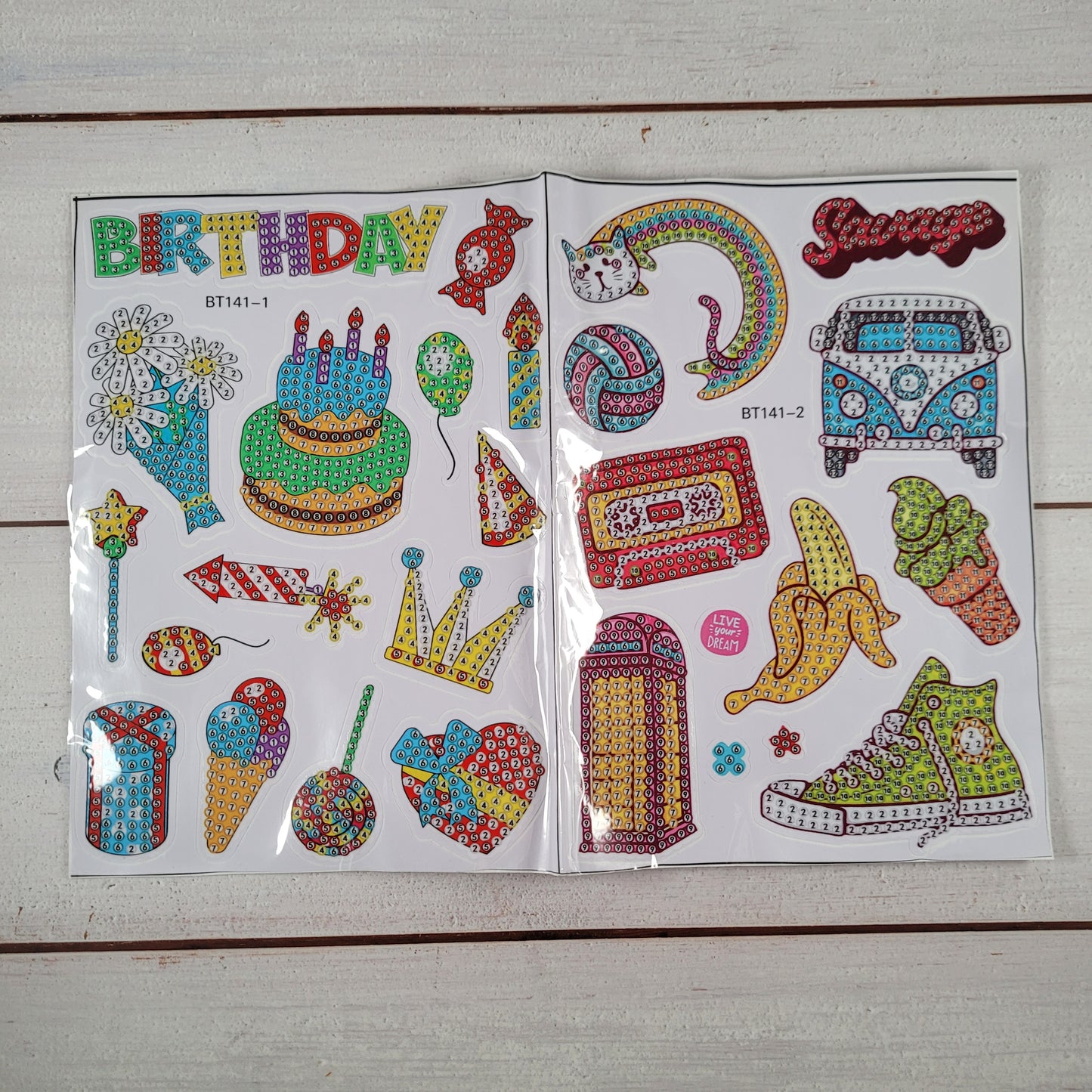Diamond Painting Sticker - Sweets, Party & Kult Mix - 37 Sticker