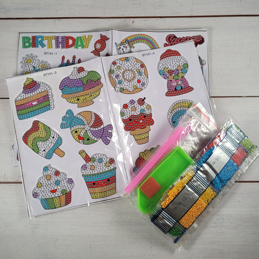 Diamond Painting Sticker - Sweets, Party & Kult Mix - 37 Sticker