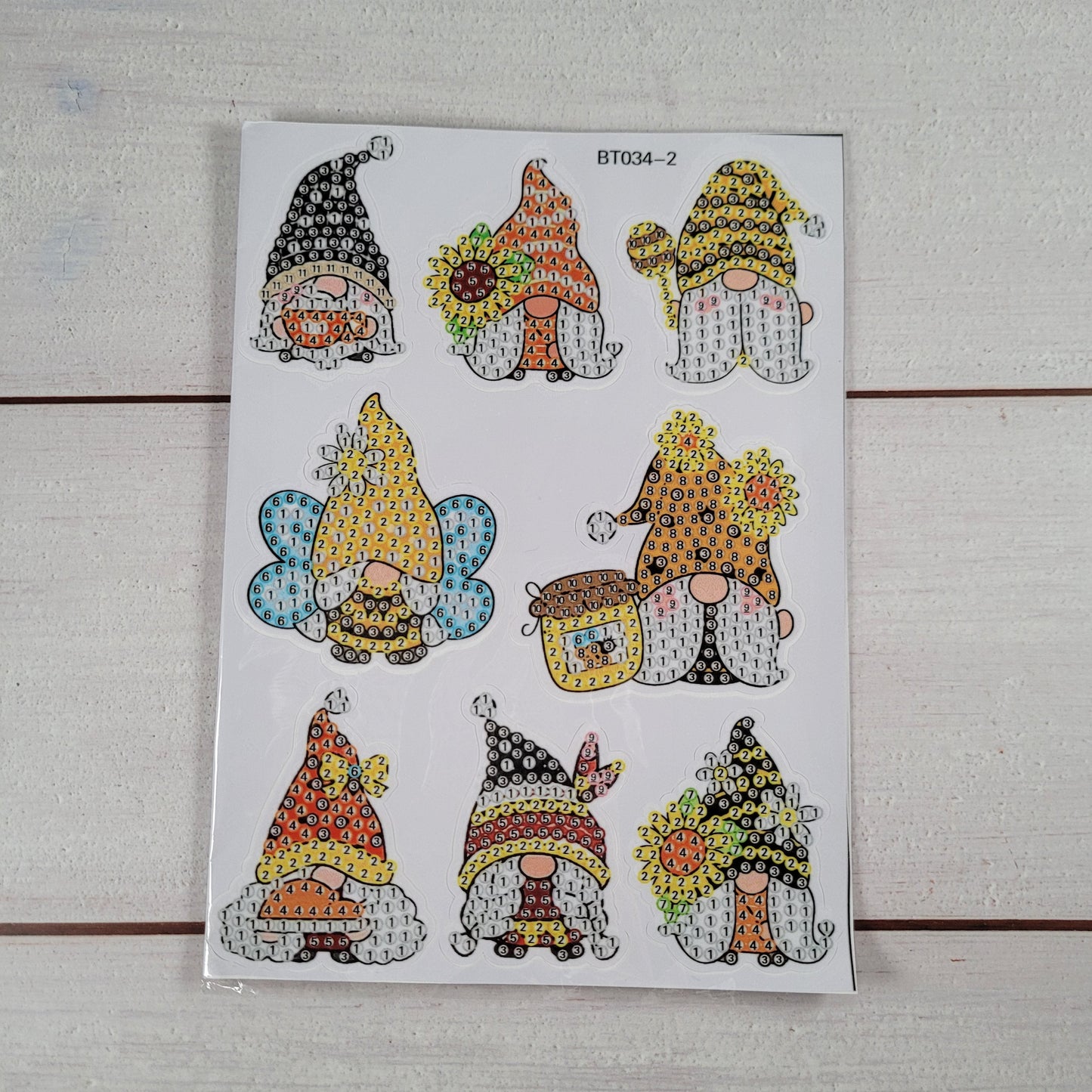Diamond Painting Sticker -  Gnome - 17 Stück