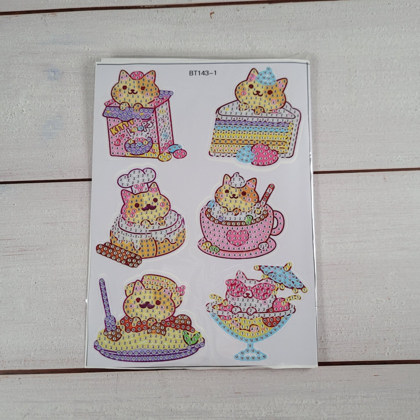 Diamond Painting Sticker - Cats & Sweets - 12 Sticker