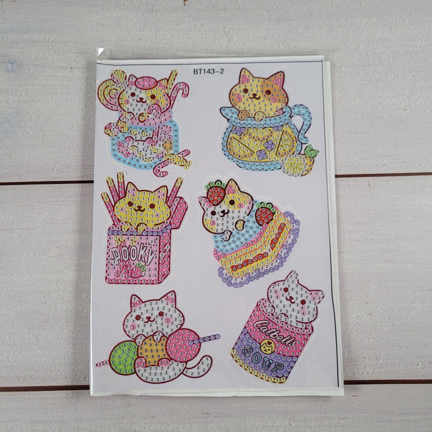 Diamond Painting Sticker - Cats & Sweets - 12 Sticker