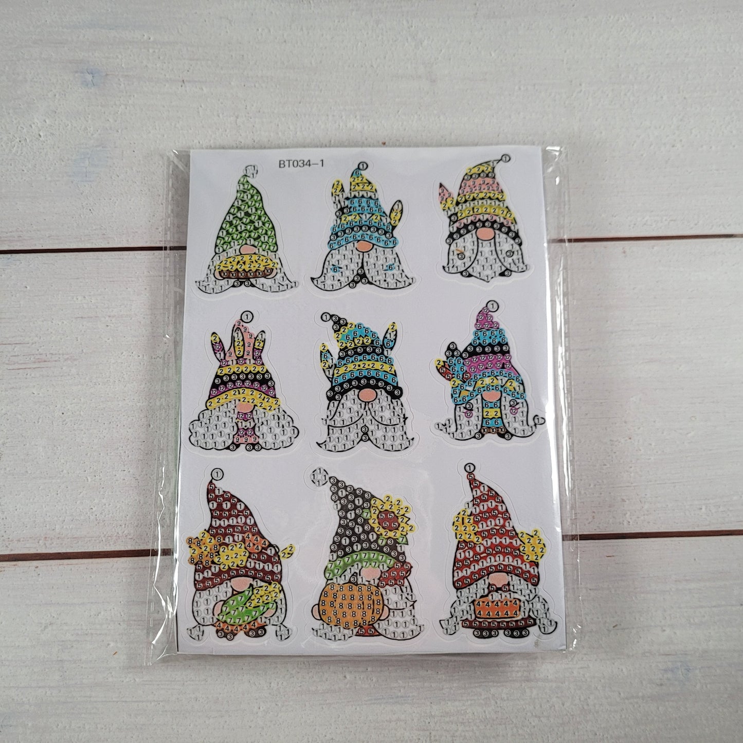 Diamond Painting Sticker -  Gnome - 17 Stück