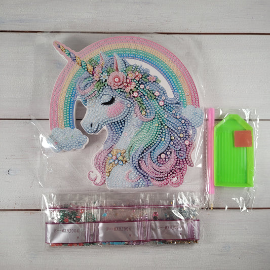 Diamond Painting Holzaufsteller - Regenbogeneinhorn