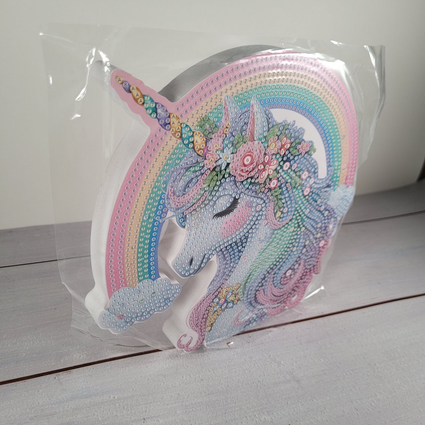 Diamond Painting Holzaufsteller - Regenbogeneinhorn