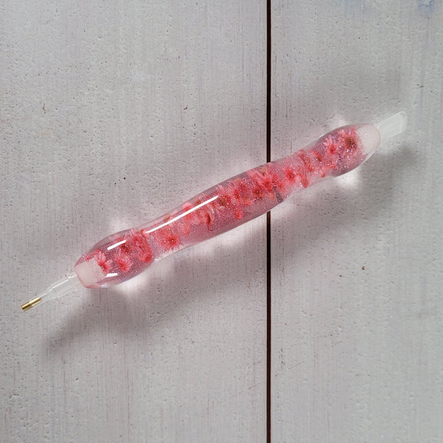 Diamand Painting Stift - Rosa Glitzer Blumen