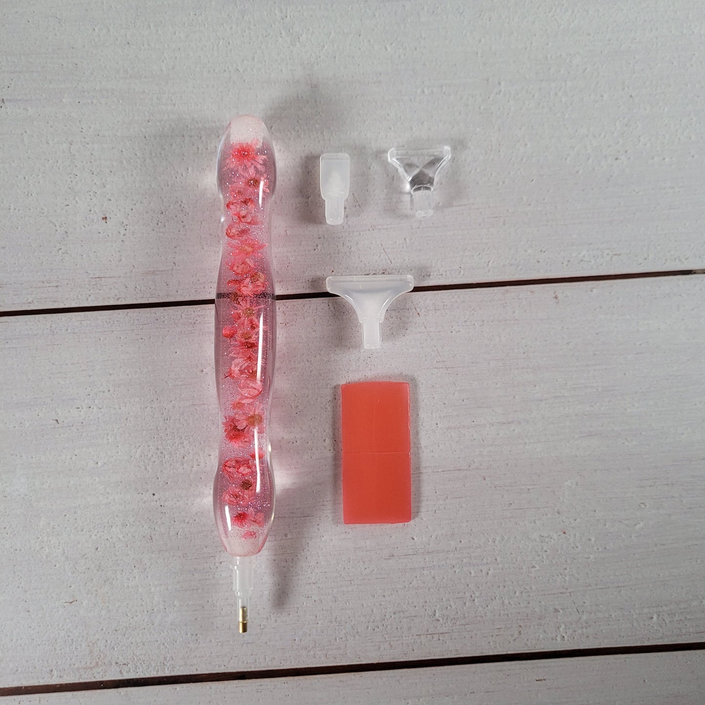 Diamand Painting Stift - Rosa Glitzer Blumen