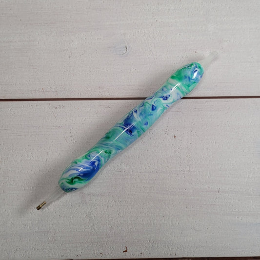 Diamand Painting Stift - Wirbel in blau/gün/weiß