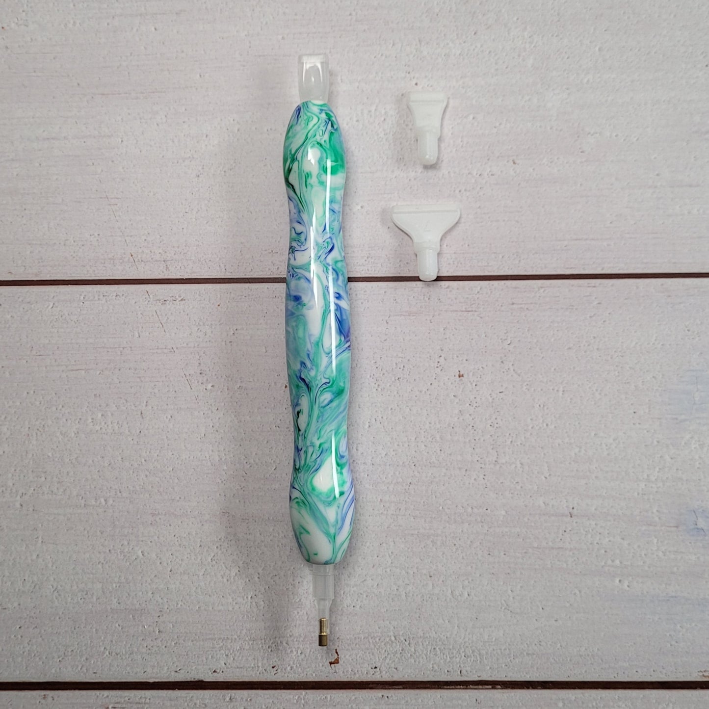 Diamand Painting Stift - Wirbel in blau/gün/weiß