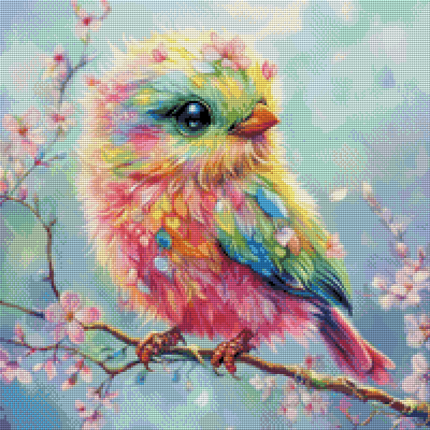 Diamond Painting Bild - Piepmatz von Traumpixxel - 50x50 cm - 102 Farben