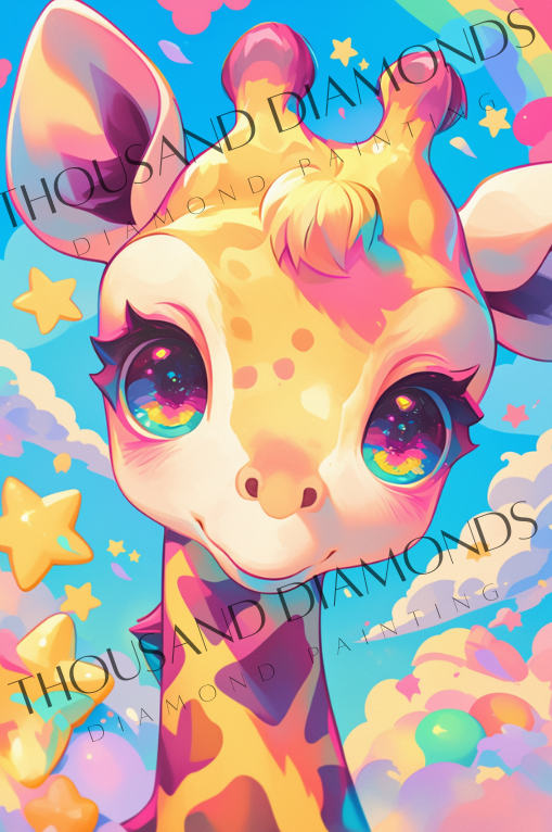 Diamond Painting Bild - Giraffe Fred von Sakura Cherry Ai - ab 30x45cm - 64 Farben