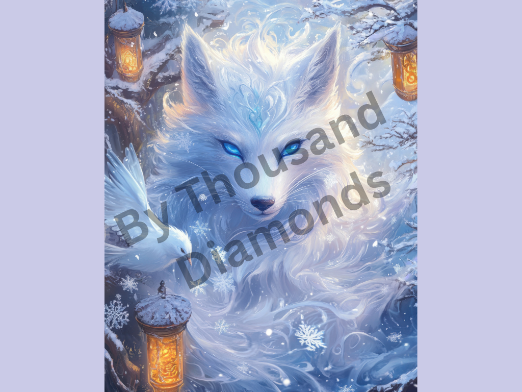 Diamond Painting Bild 62,5x50 cm - Snow Kitsune