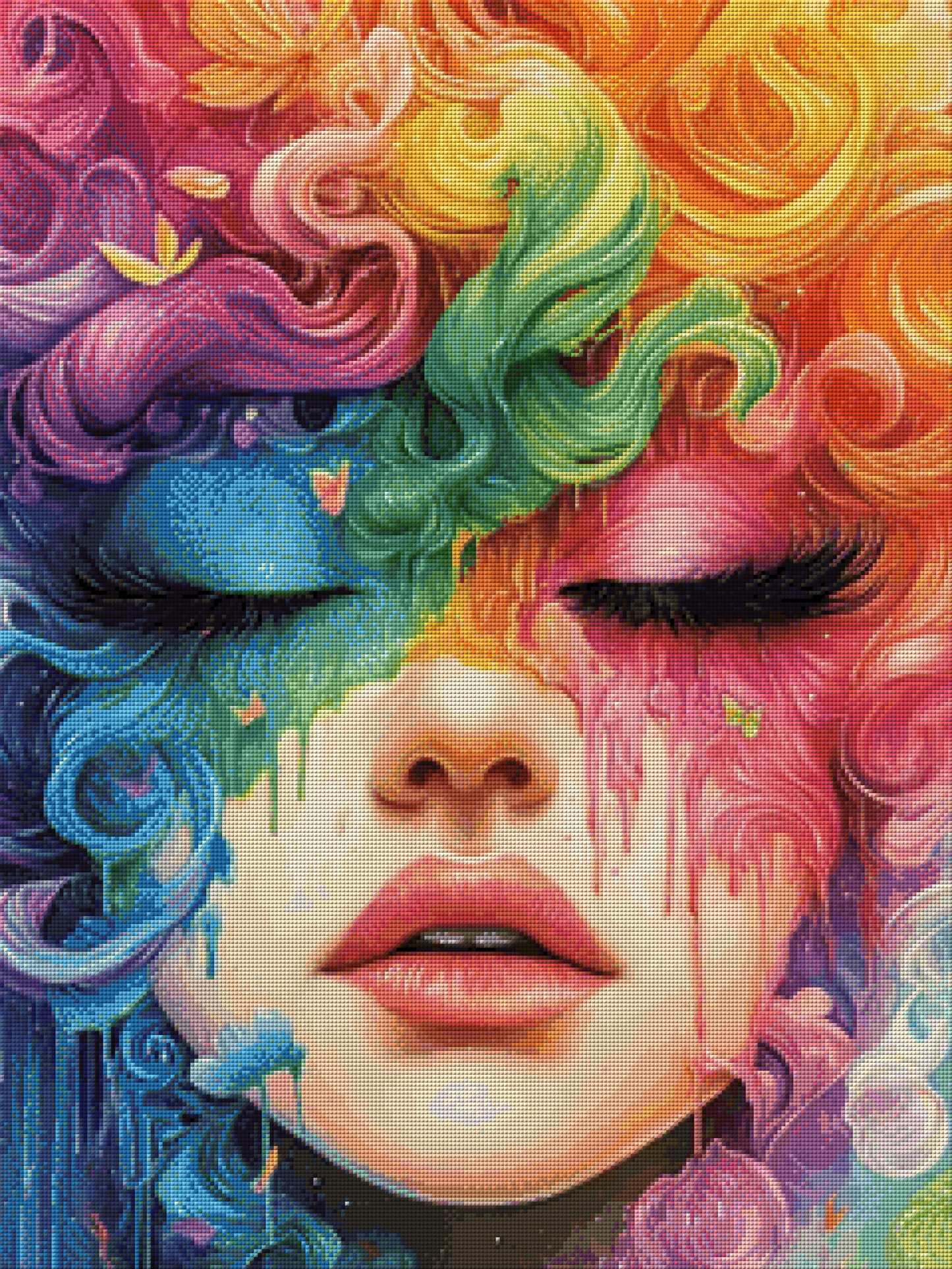 Diamond Painting Bild - Colorfulhair von Salzkatze - 60x80 cm - 180 Farben