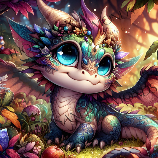 Diamond Painting Bild - Draco von AileensCreativeArtDesign - 50x50cm 86 Farben/60x60 cm - 75 Farben