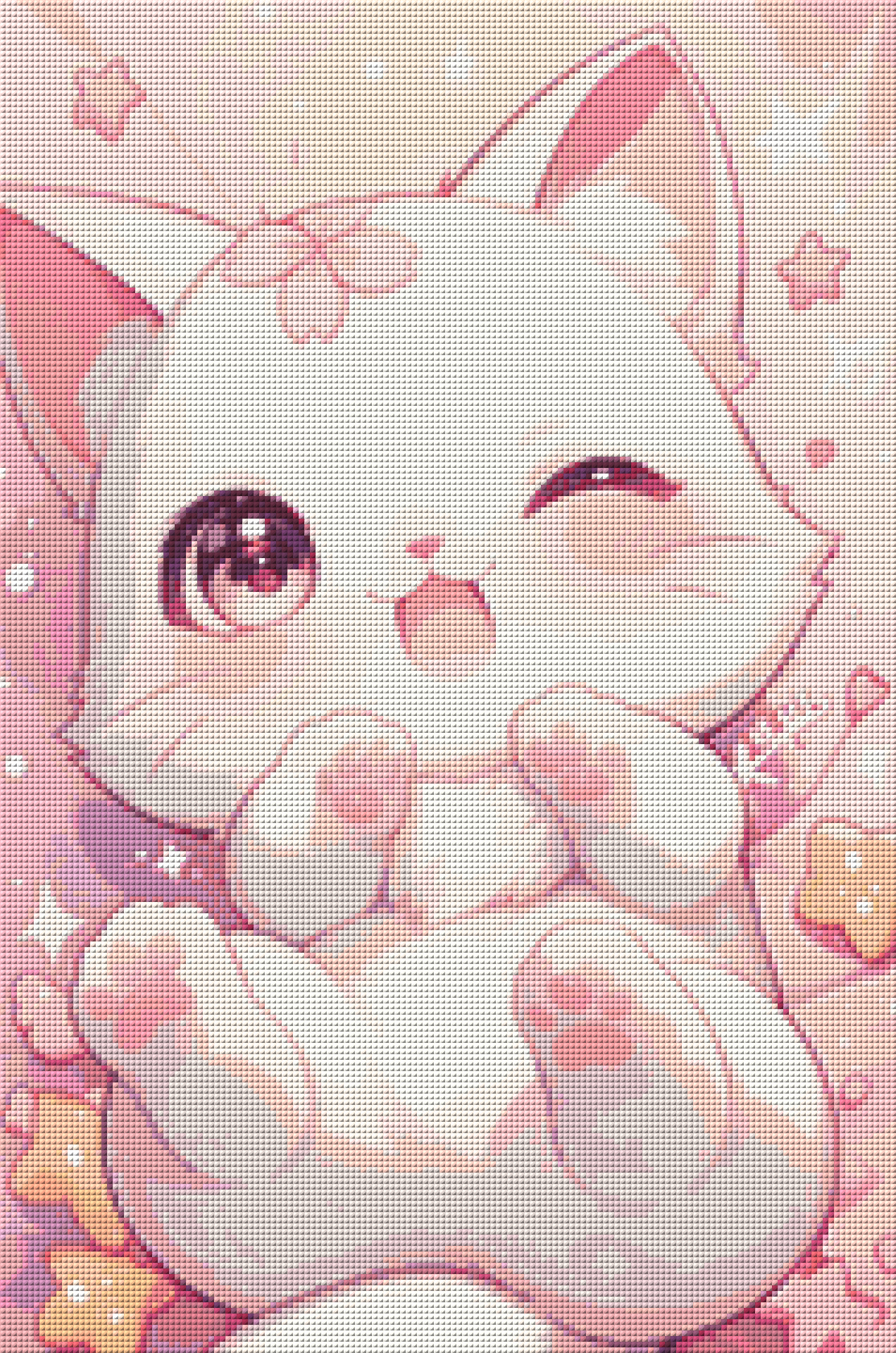 Diamond Painting Bild - Cutie Cat von Sakura Cherry AI - 40x60 cm - 39 Farben