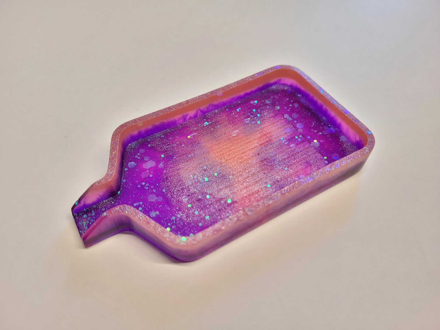 Epoxidharz Schiffchen - Lila/Rosa - Größe M