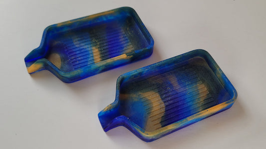 Epoxidharz Schiffchen - Dunkelblau/Gold - Größe M