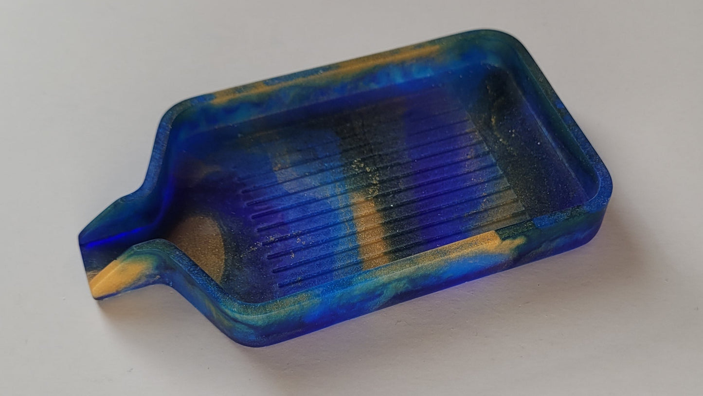 Epoxidharz Schiffchen - Dunkelblau/Gold - Größe M