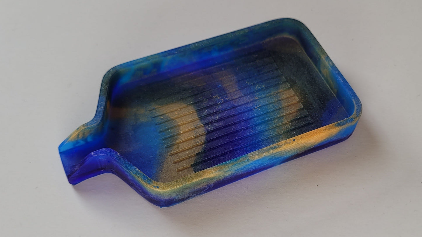 Epoxidharz Schiffchen - Dunkelblau/Gold - Größe M