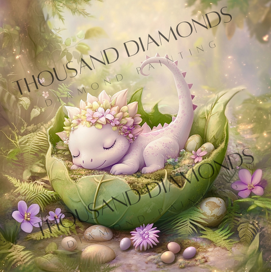 Diamond Painting Bild - Sleeping Baby von Traumpixxel - 50x50 cm - 89 Farben