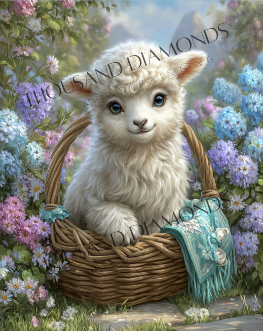 Diamond Painting Bild - Ein Körbchen voll Geborgenheit von Salzkatze - ab 48x60 cm - 106 Farben