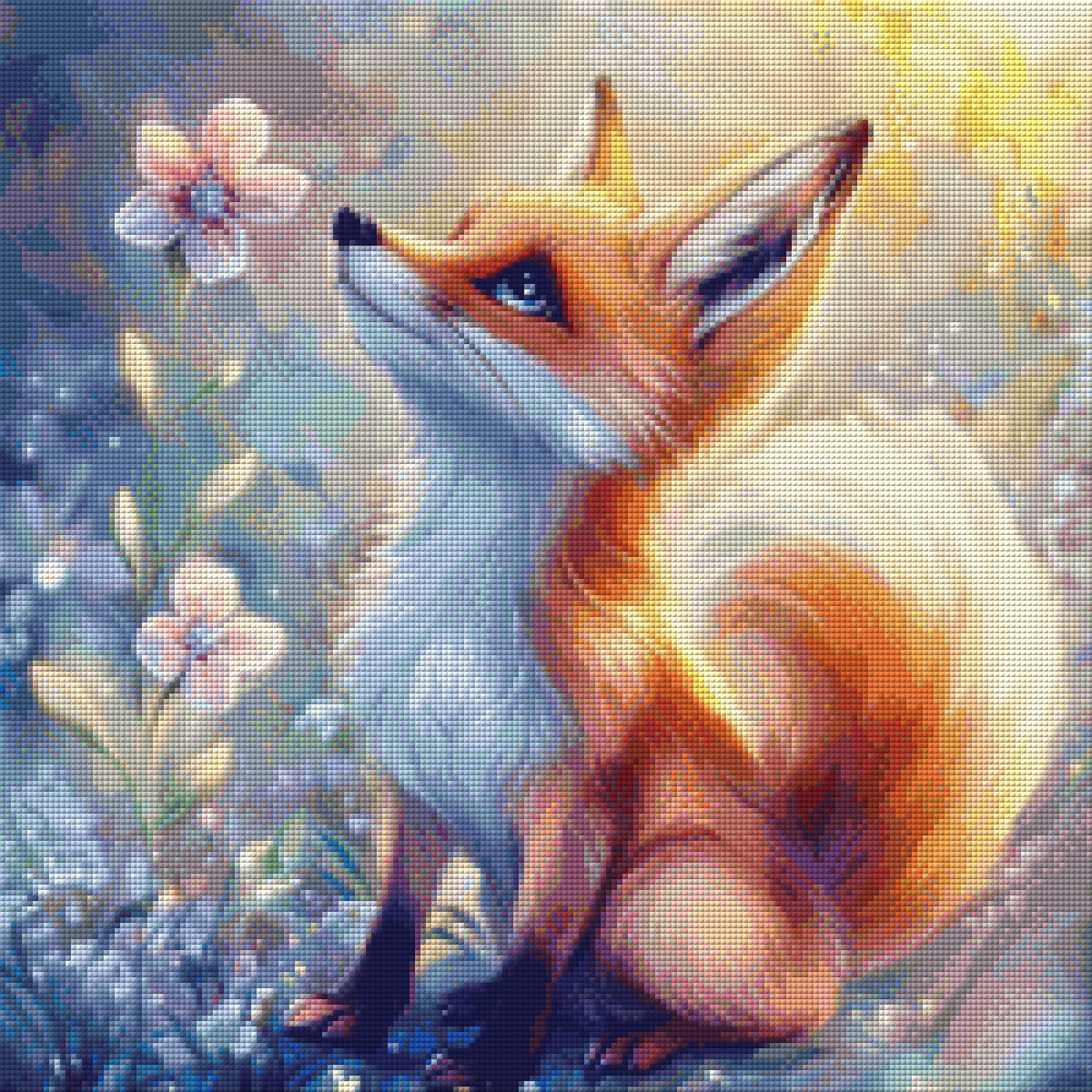 Diamond Painting Bild - Fuchs Finnja von Traumpixxel - 50x50 - 98 Farben/60x60 cm - 91 Farben