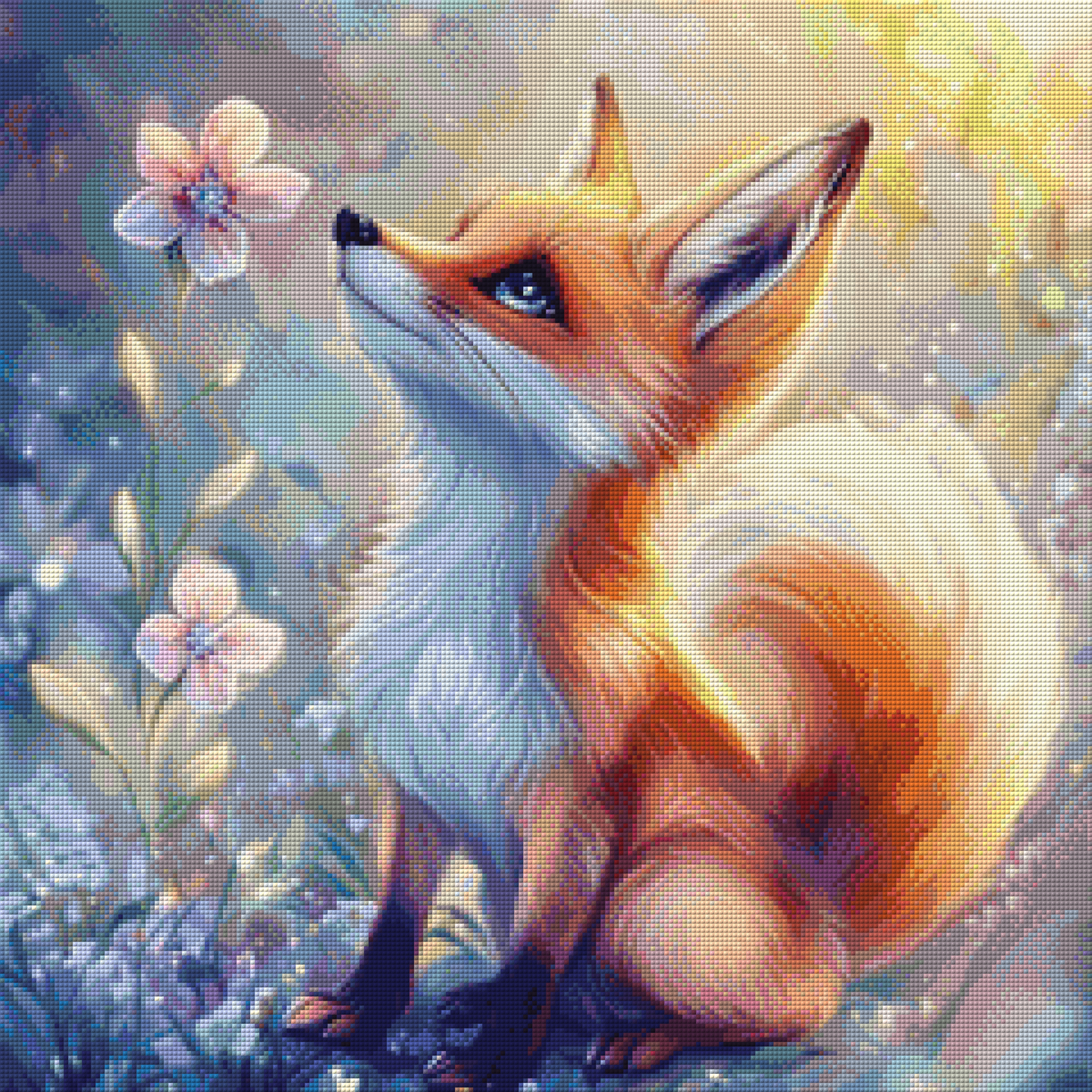 Diamond Painting Bild - Fuchs Finnja von Traumpixxel - 50x50 - 98 Farben/60x60 cm - 91 Farben