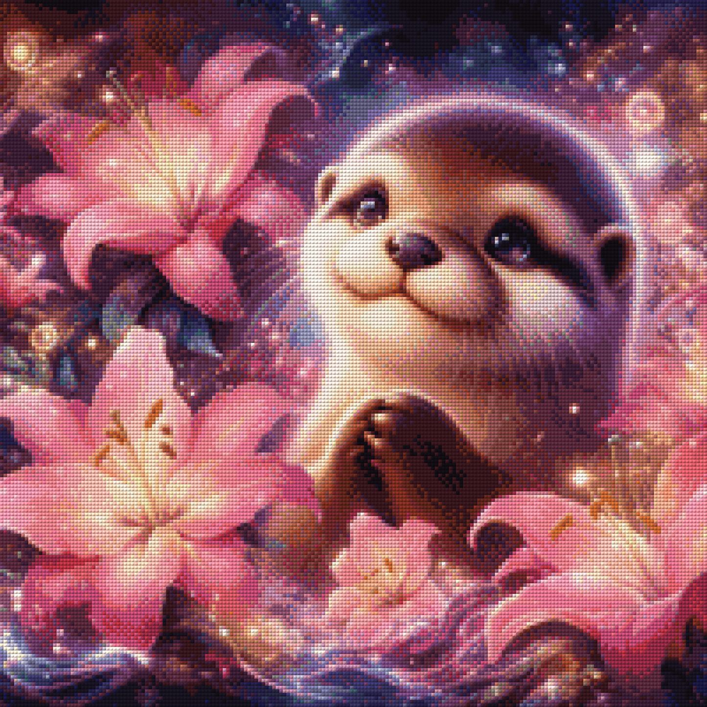 Diamond Painting Bild - Galaxie Otter von AileensCreativeArtDesign - 50x50 cm - 68 Farben