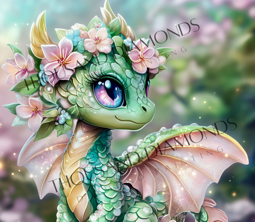 Diamond Painting Bild - Drachenmädchen von Traumpixxel - 65x56 cm - 84 Farben