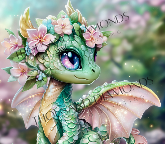 Diamond Painting Bild - Drachenmädchen von Traumpixxel - 65x56 cm - 84 Farben