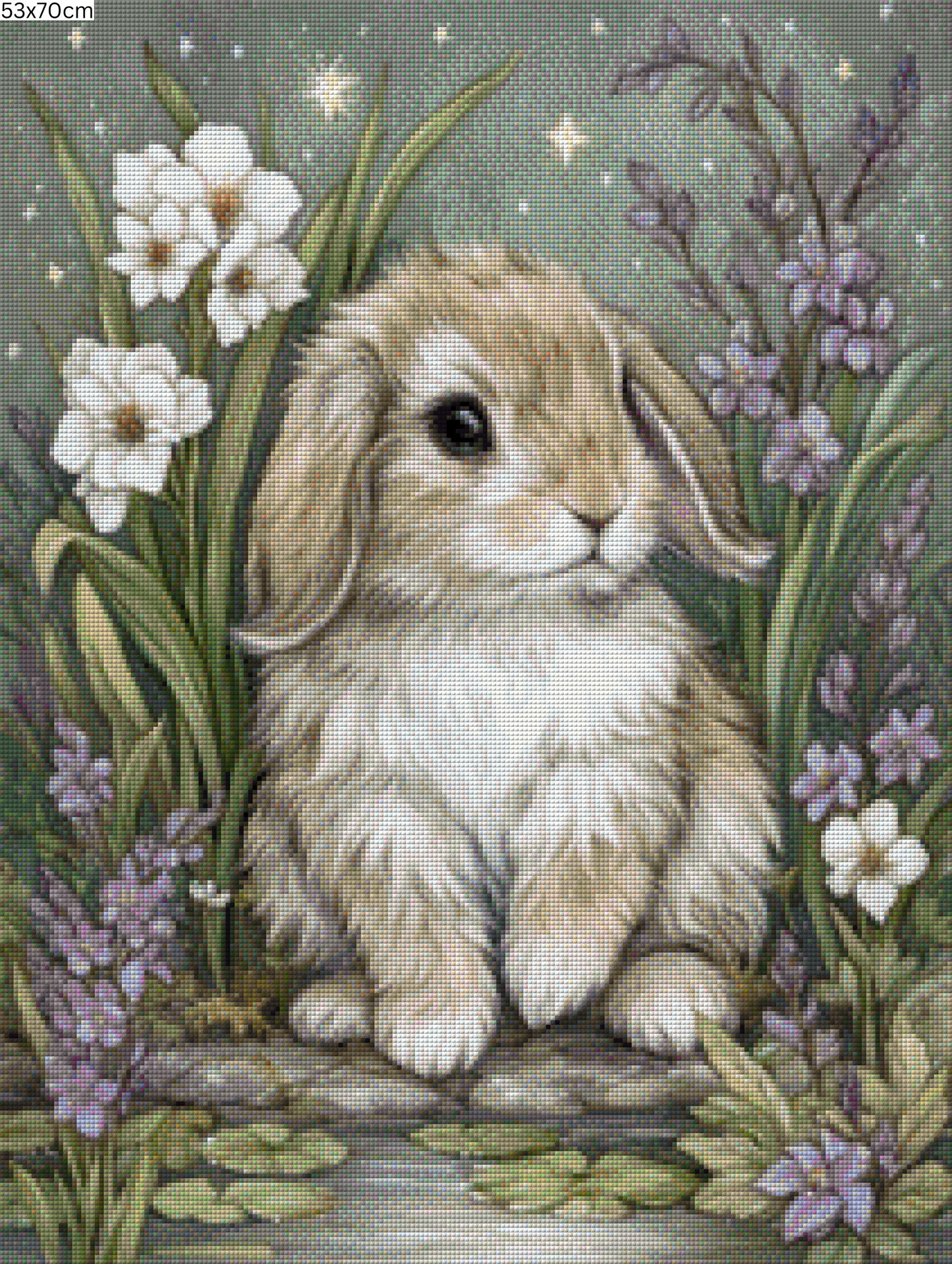 Diamond Painting Bild - Hasenherz im Dämmerlicht von Salzkatze - ab 45x60 cm - 65 Farben