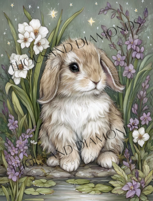 Diamond Painting Bild - Hasenherz im Dämmerlicht von Salzkatze - ab 45x60 cm - 65 Farben