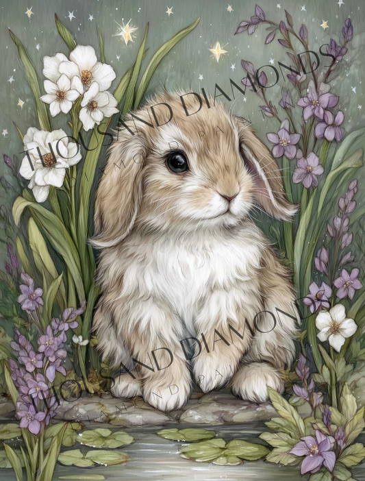 Diamond Painting Bild - Hasenherz im Dämmerlicht von Salzkatze - ab 45x60 cm - 65 Farben