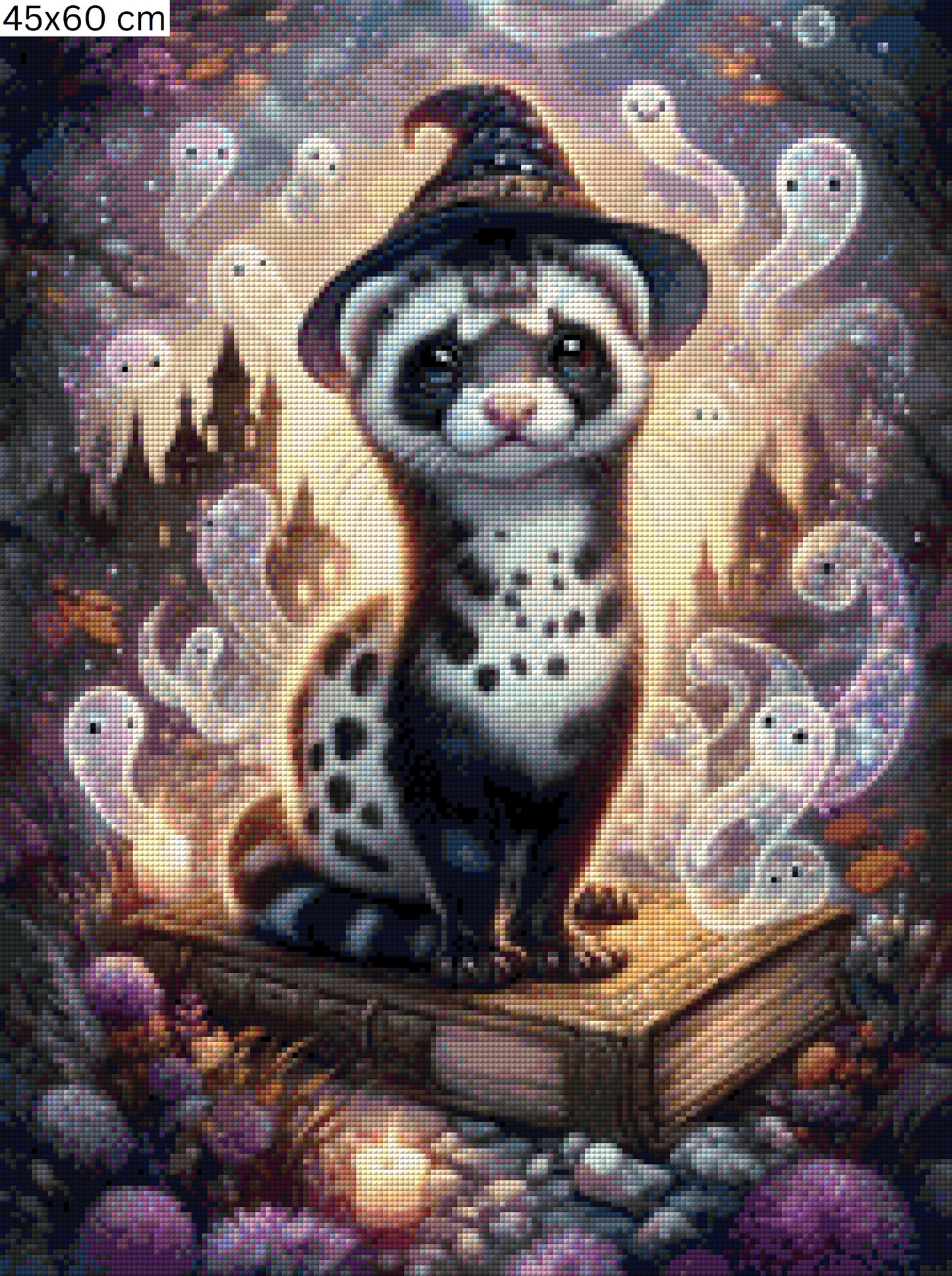 Diamond Painting Bild - Hocus Ferretus von MoozyJo.ai - ab 45x60 cm - 76 Farben