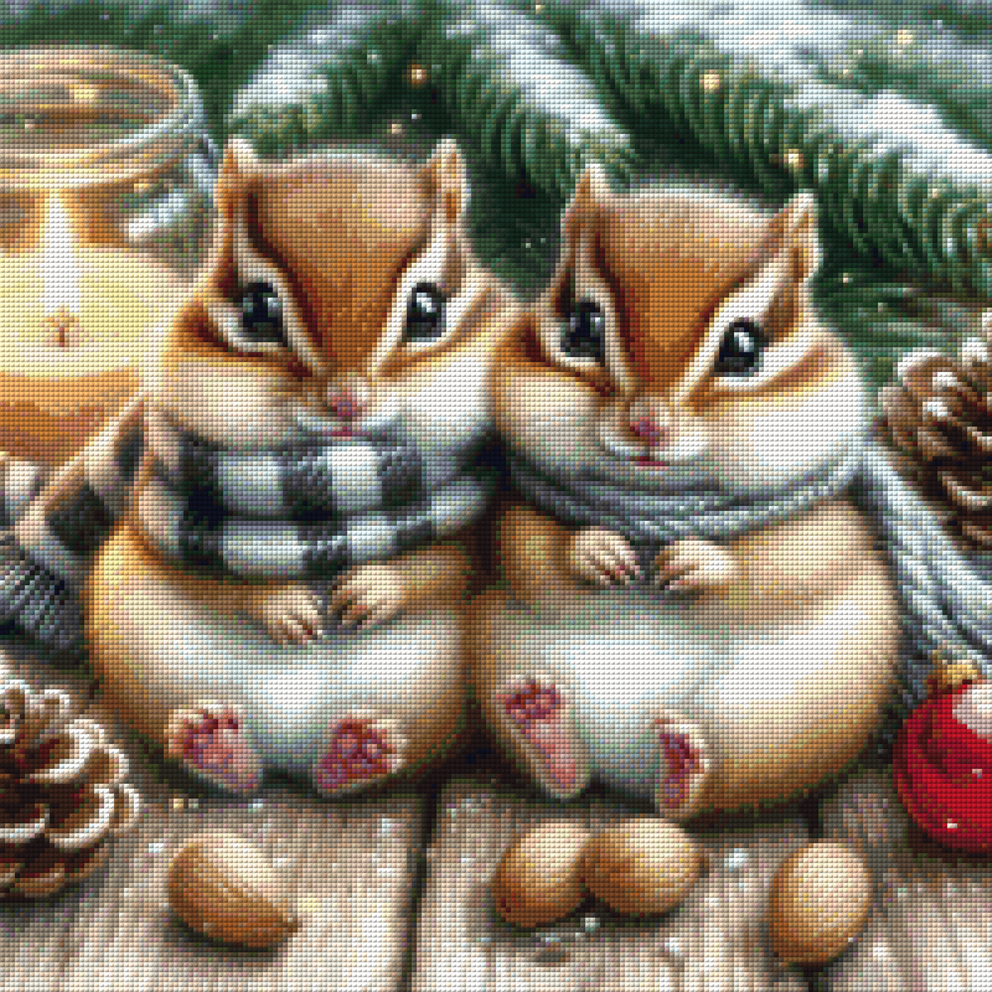 Diamond Painting Bild - Tierisches Weihnachten von AileensCreativeArtDesign - 50x50 cm - 80 Farben