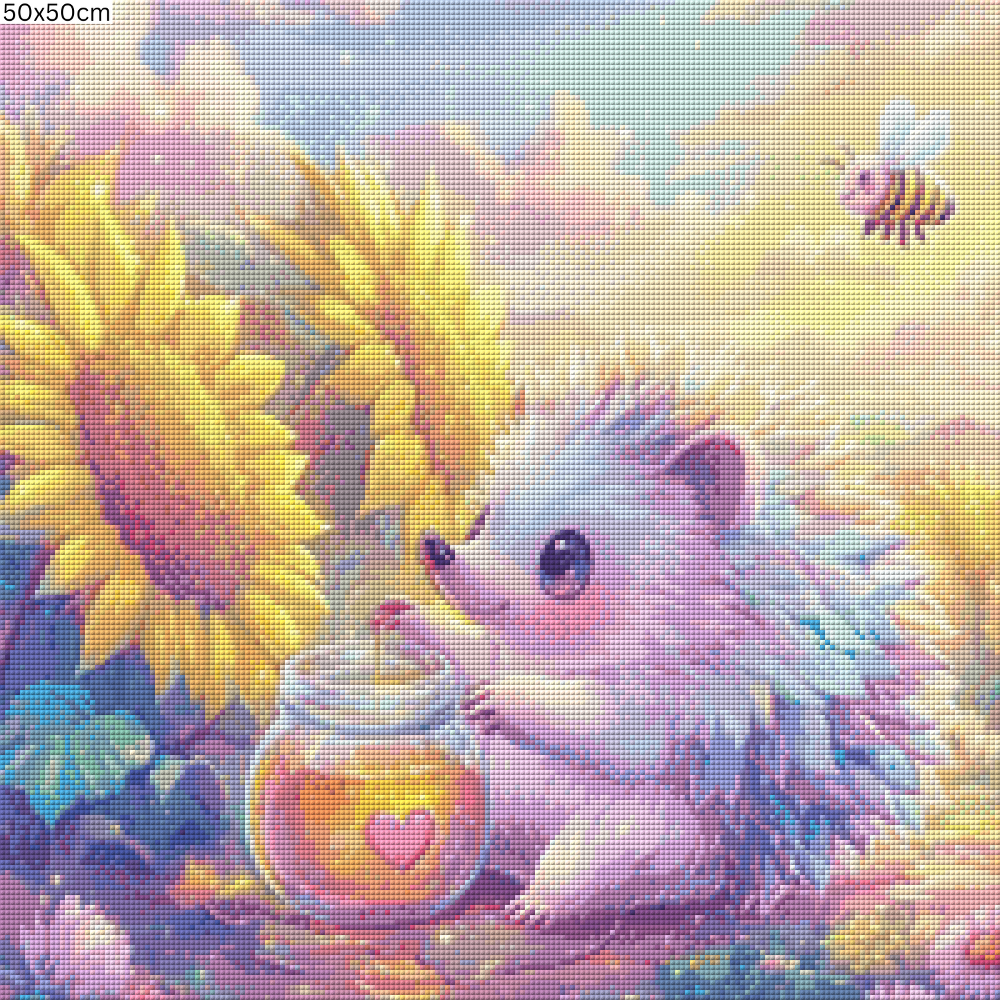 Diamond Painting Bild - Jummyhoney Igel von Traumpixxel - 50x50 cm 90Farben/60x60 cm 87 Farben
