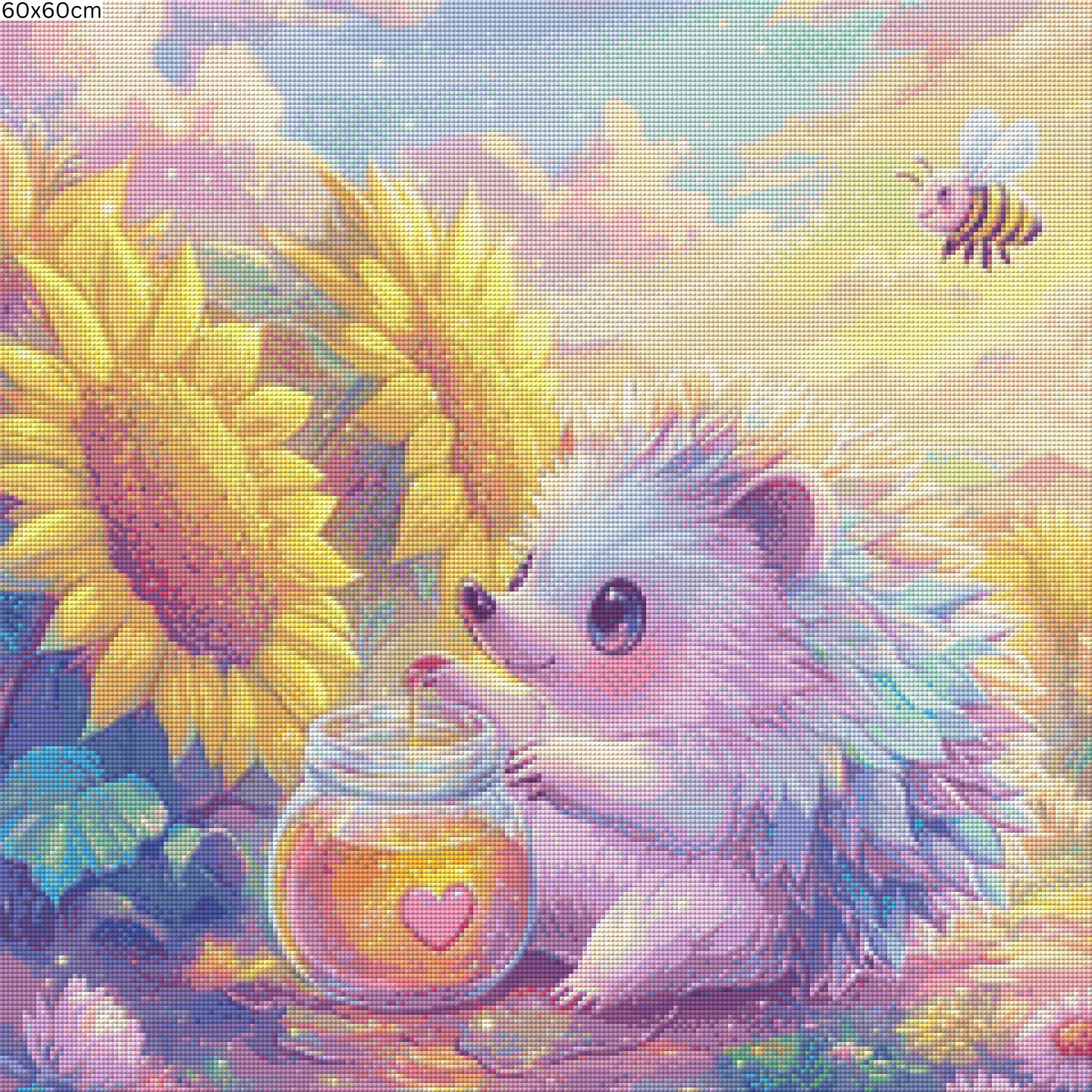 Diamond Painting Bild - Jummyhoney Igel von Traumpixxel - 50x50 cm 90Farben/60x60 cm 87 Farben