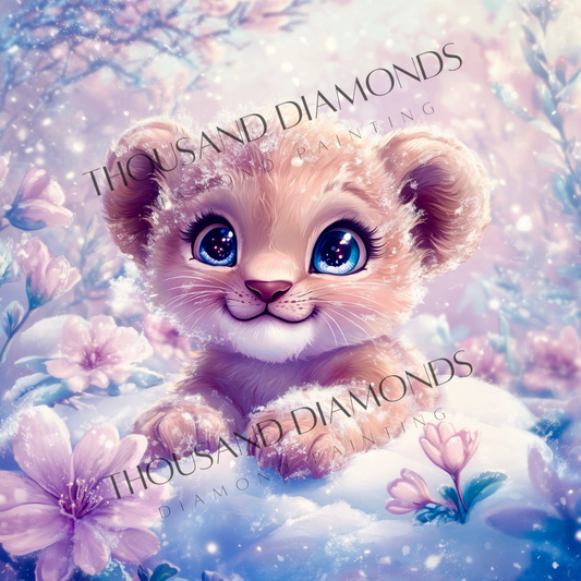 Diamond Painting Bild - Leo Schneeherz von Traumpixxel - ab 50x50 cm 55 Farben