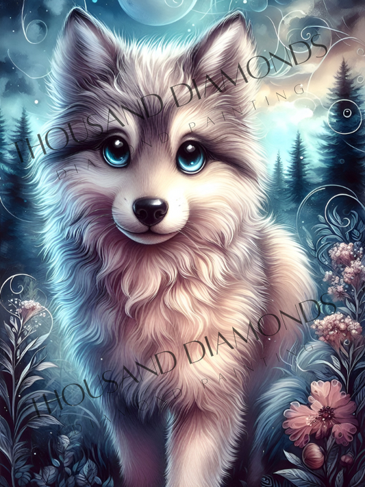 Diamond Painting Bild - Midnight Pines von MoozyJo.ai - ab 45x60 cm - 63 Farben