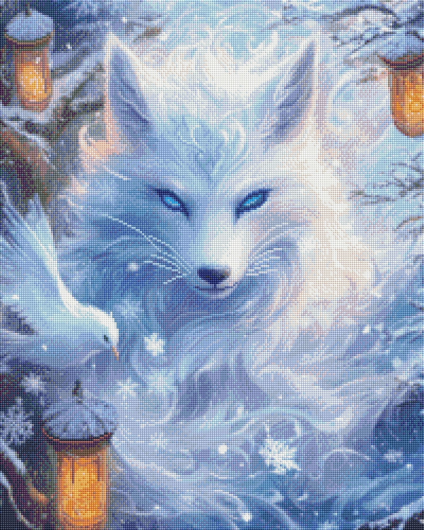 Diamond Painting Bild 62,5x50 cm - Snow Kitsune