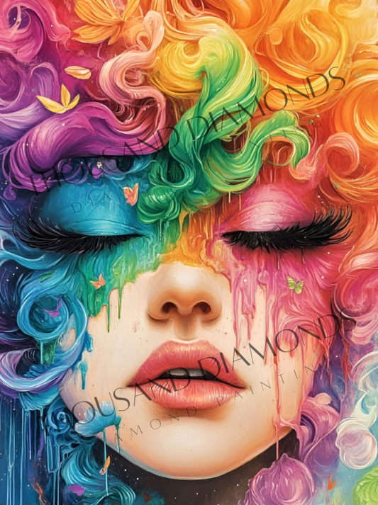 Diamond Painting Bild - Colorfulhair von Salzkatze - 60x80 cm - 180 Farben