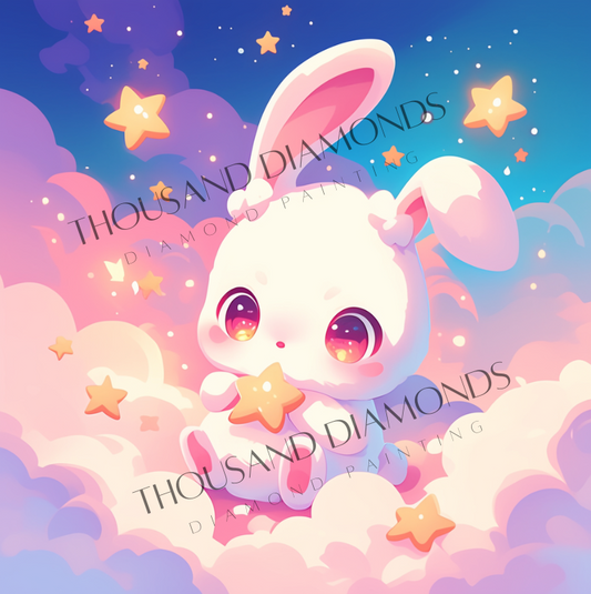 Diamond Painting Bild - Cute Bunny von Sakura Cherry Ai - 40x40cm - 45 Farben