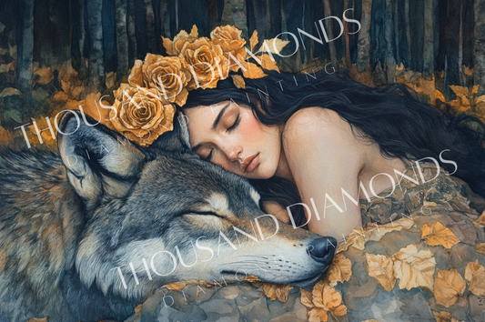 Diamond Painting Bild - Wolfsfrau von Sakura Cherry Ai - 75x50cm - 117 Farben