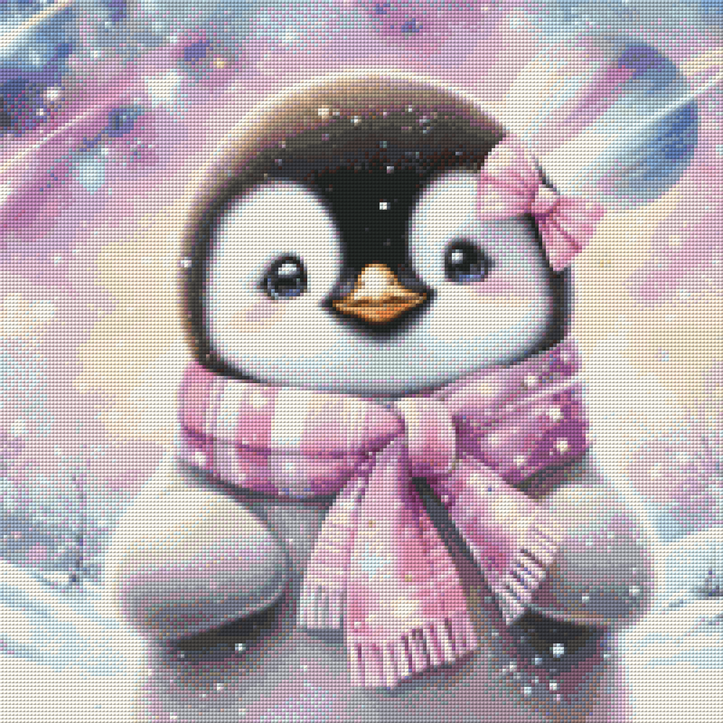Diamond Painting Bild - Pingu Mala von AileensCreativeArtDesign - 50x50 cm - 73 Farben