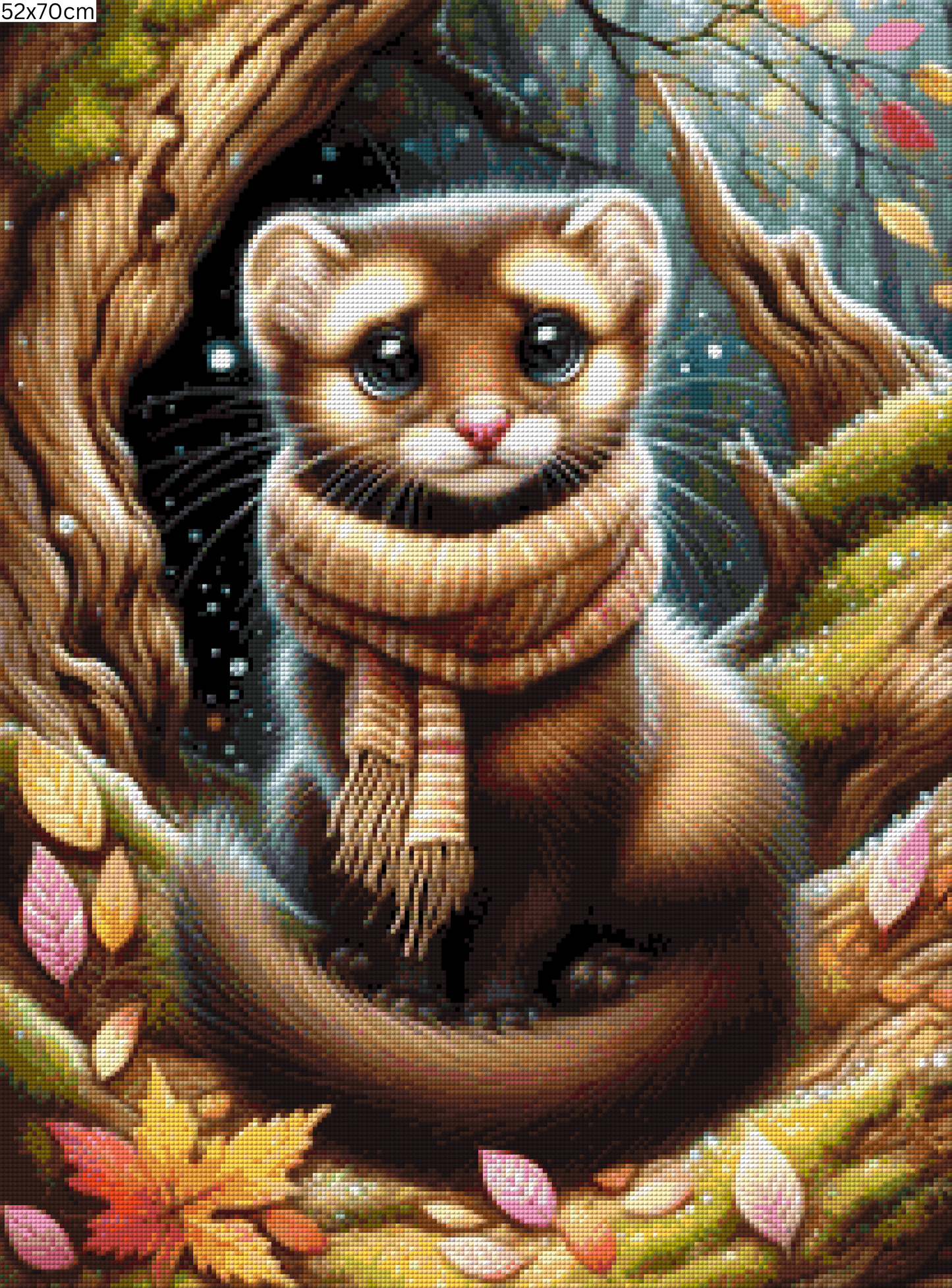 Diamond Painting Bild - Woodenhugs von MoozyJo.ai - 52x70 cm - 67 Farben