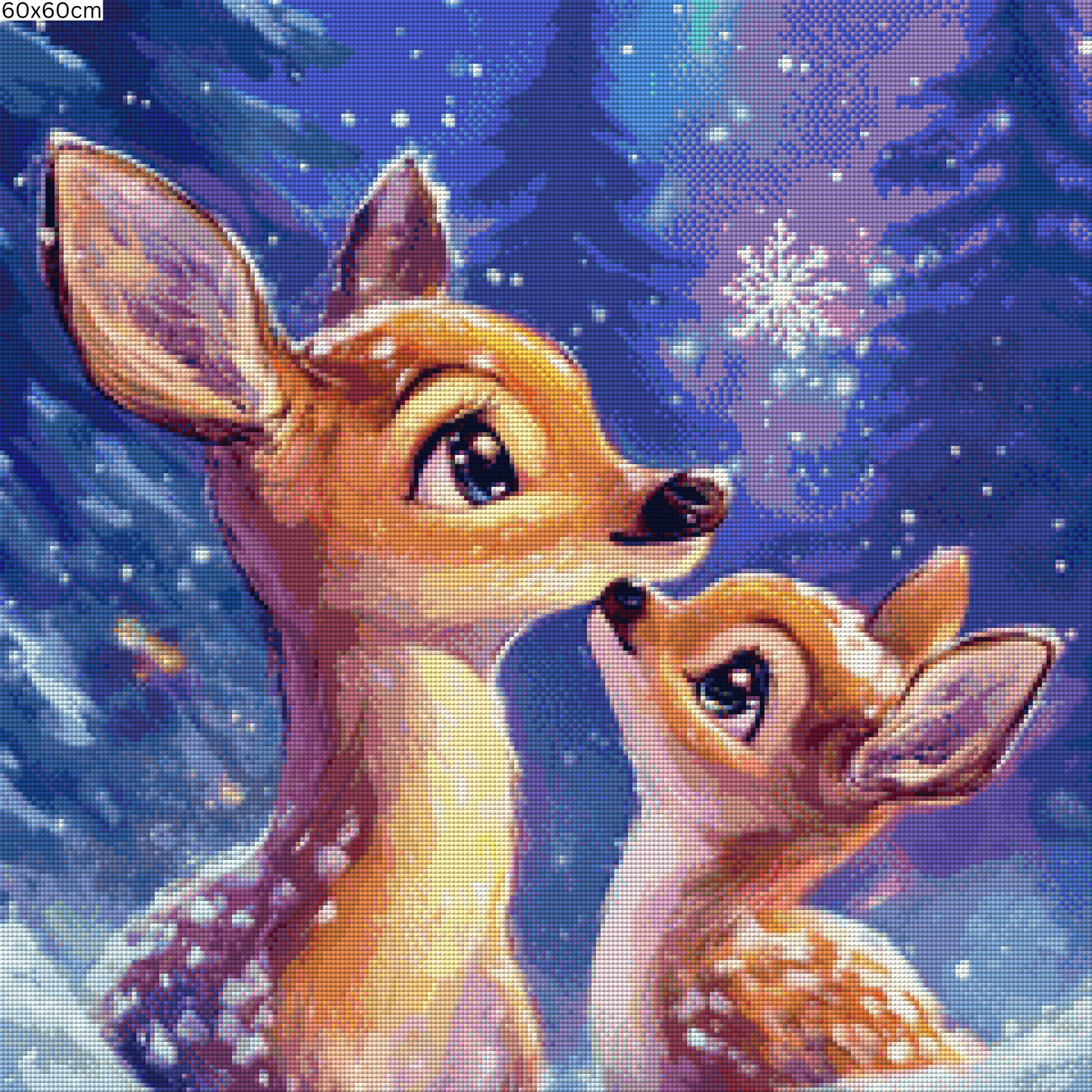 Diamond Painting Bild - Zu zweit durch die verschneite Nacht von Traumpixxel - ab 50x50 cm 75 Farben