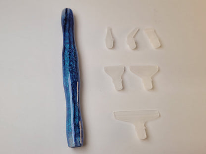 Diamond Painting Stift - Schillerndes Blau - mit Drehaufsätzen
