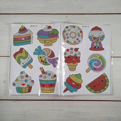 Diamond Painting Sticker - Sweets, Party & Kult Mix - 37 Sticker